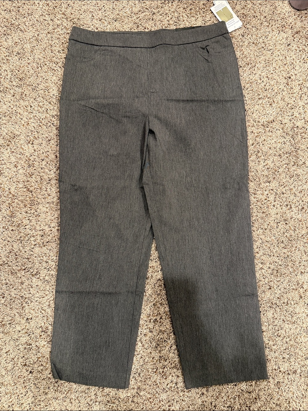 Alfred Dunner Women's Gray Straight-Leg Trousers